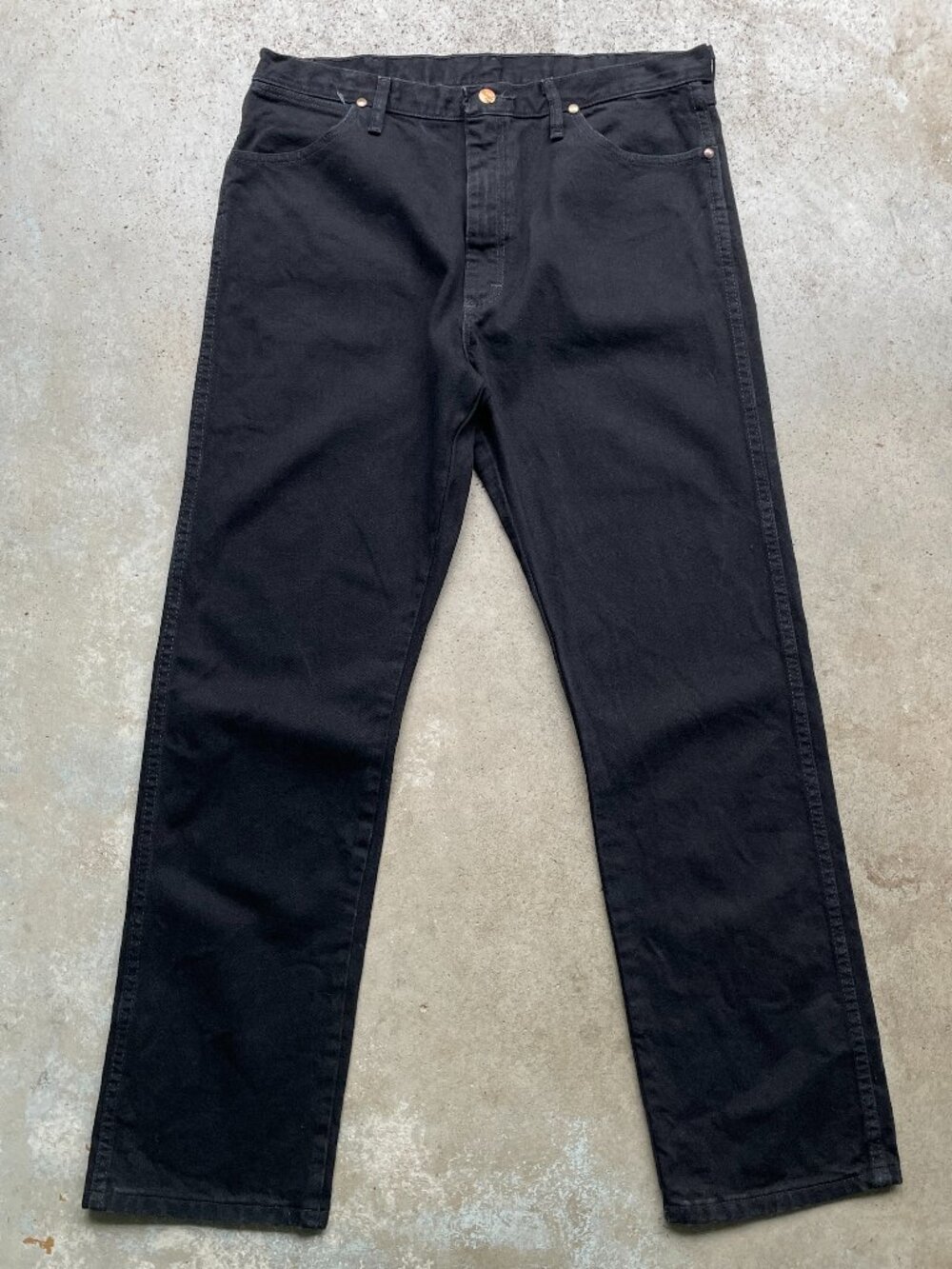 Wrangler Cowboy Cut Original Fit Jeans 36x32 Black Denim Western Fit